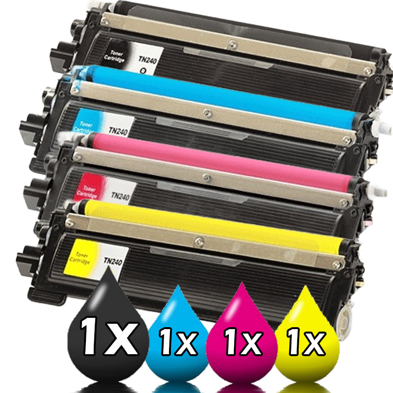 Compatible 4-Pack Brother TN-240 Toner Cartridges Value Pack [1BK+1C+1M+1Y]