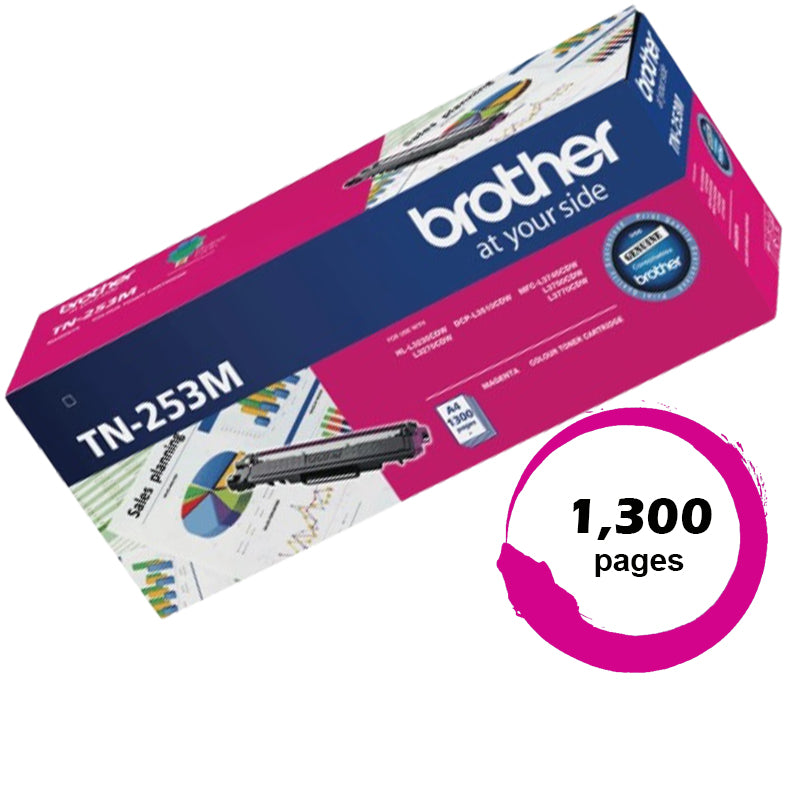 Genuine Brother TN253M Magenta Toner Cartridge 1,300 Page