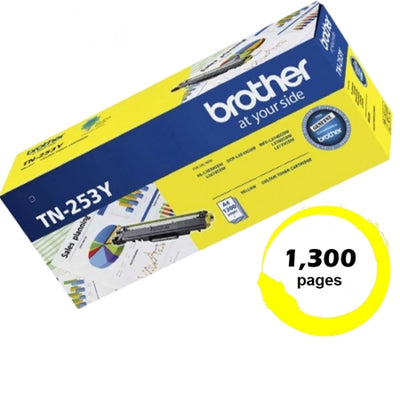 Genuine Brother TN253Y Yellow Toner Cartridge 1,300 Pages