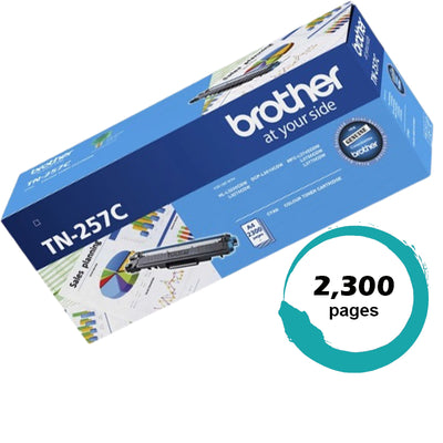Genuine Brother TN257C Cyan Toner Cartridge 2300 Page
