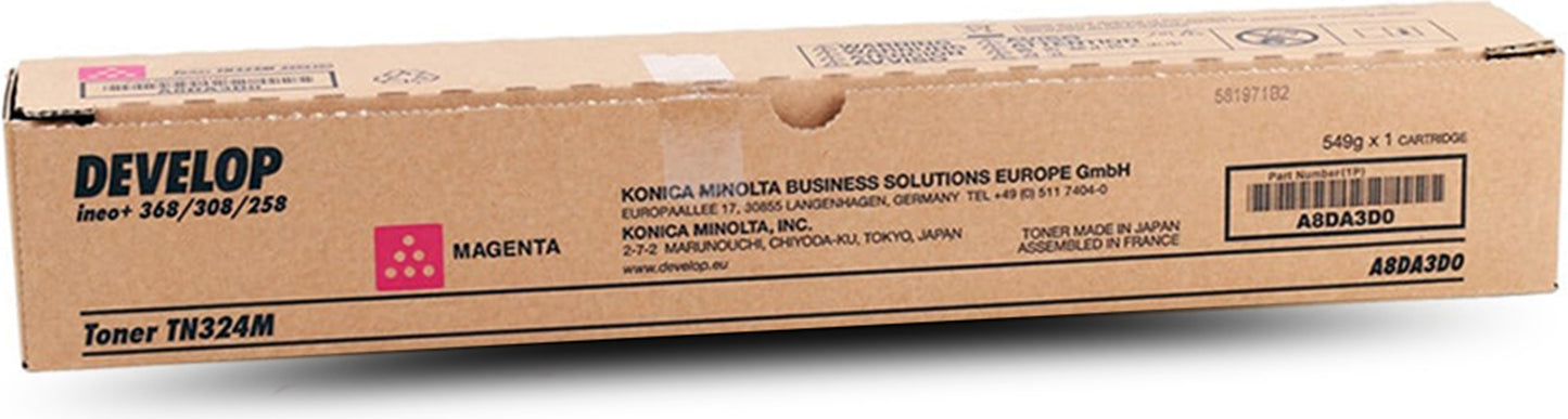 Genuine Develop TN-324M Magenta Toner 26,000 Pages (Ineo+ 258 / 308 / 368)