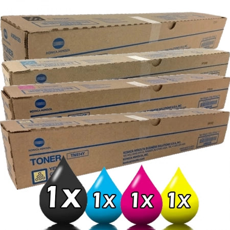 Genuine Konica Minolta Bizhub C458 C558 C658 TN-514 (A9E8190 A9E8190 A9E8390 A9E8290) CMYK Toner Cartridge