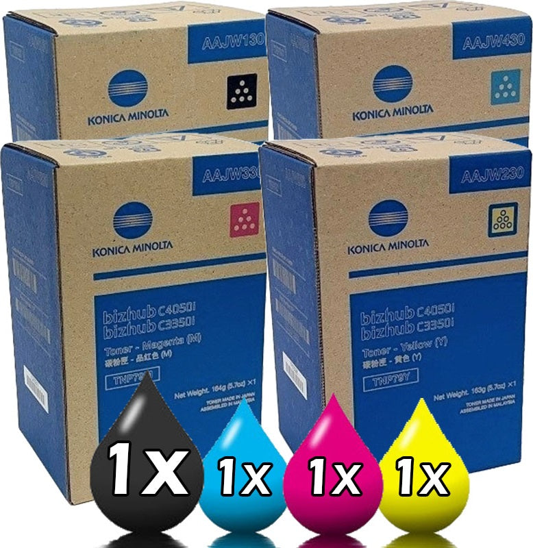 Genuine 4 Pack Konica Minolta TNP79 Toner Value Pack [1BK, 1C, 1M, 1Y]