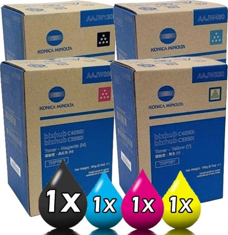 Genuine 4 Pack Konica Minolta TNP79 Toner Value Pack [1BK, 1C, 1M, 1Y]