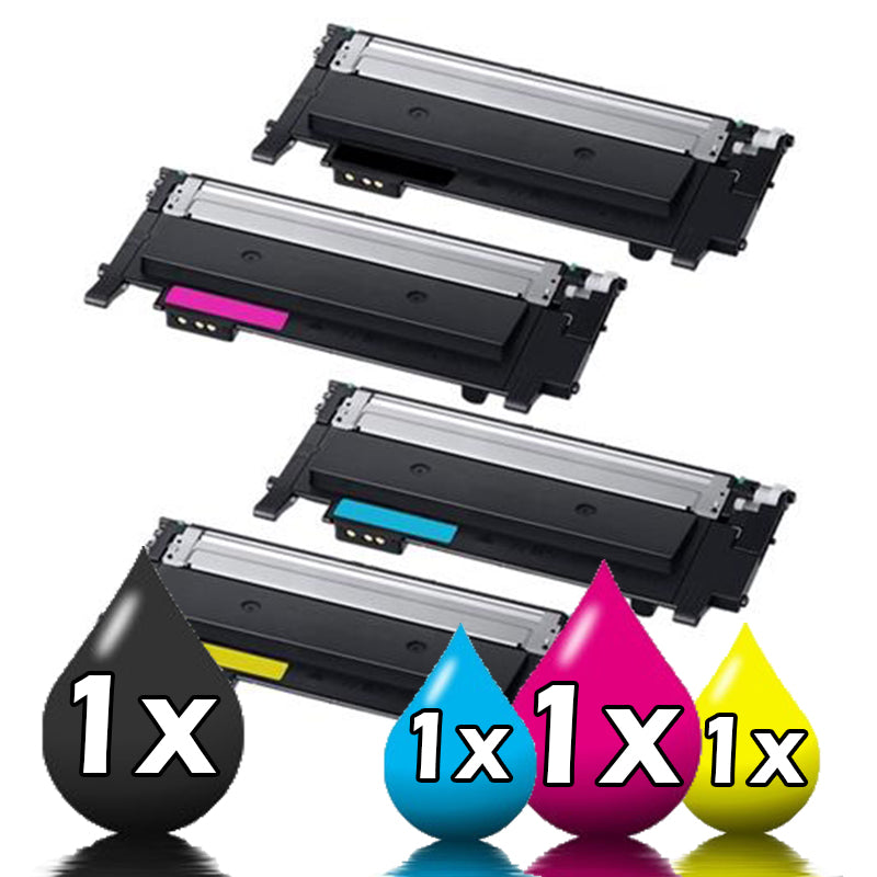 4 Pack Samsung SLC430 SLC480 CLTP404C Genuine Toner Cartridges [1BK,1C,1M,1Y]