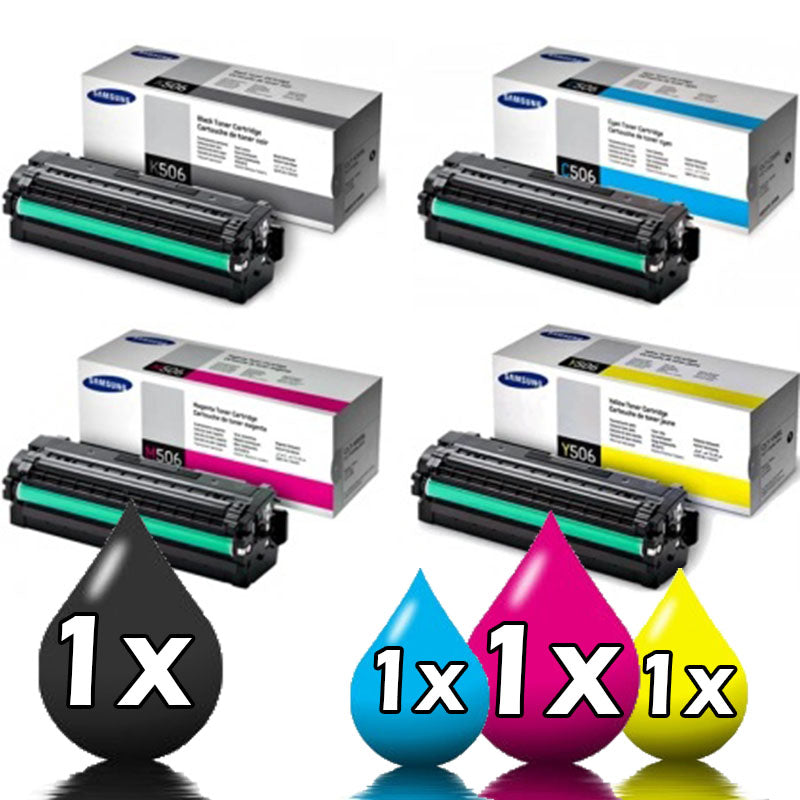 Genuine 4 Pack Samsung  CLT506L CLP680/CLX6260 Toner Cartridges [1BK,1C,1M,1Y]