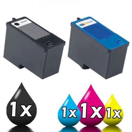 2 Pack Dell 926/V305/V305w (MK992 + MK993) Compatible Ink Combo - High Capacity of (MK990 + MK991) [1BK,1C]