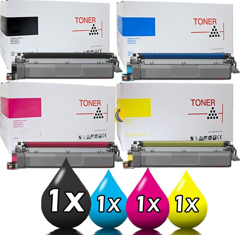 4 Pack White Box Brother TN258XL Toner Cartridge Value Pack [1BK, 1C, 1M, 1Y]