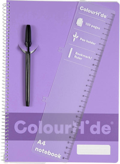 ColourHide Notebook 120PG A4 Lavender